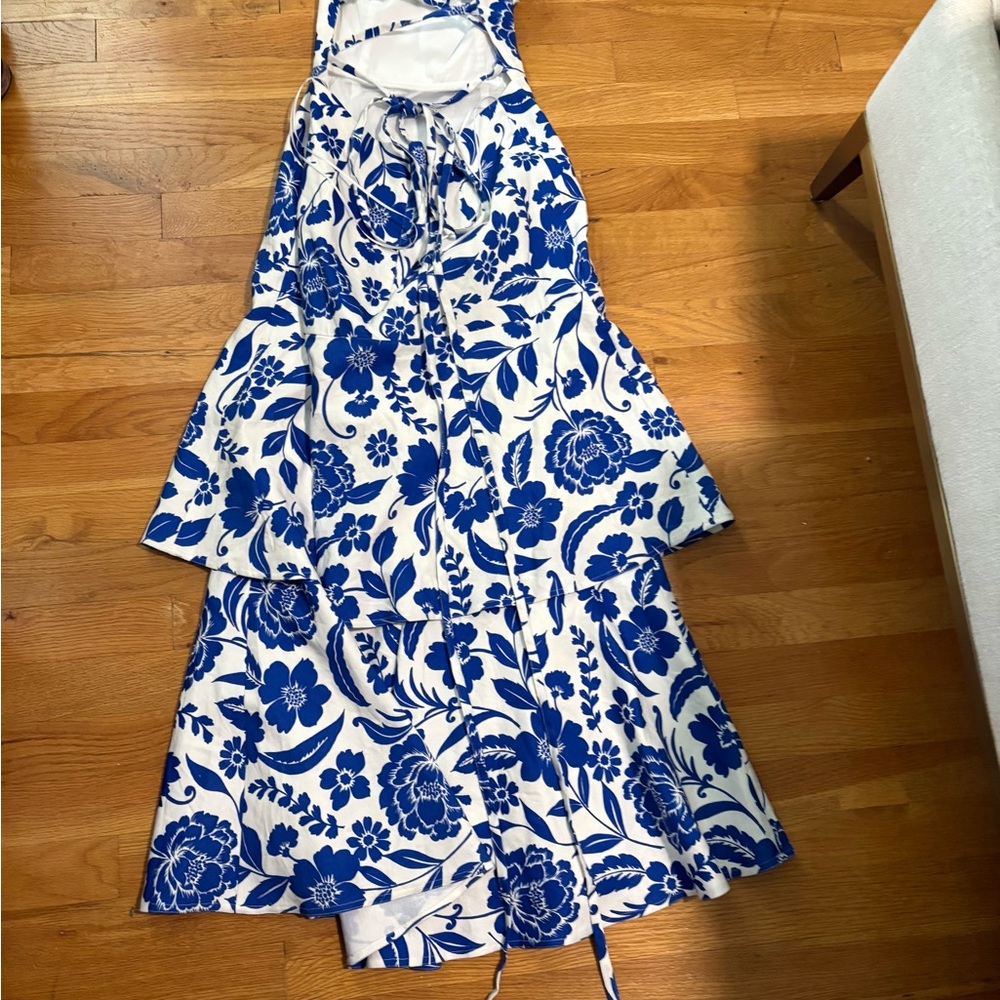 Milly Blue Flowers Of Spain Linen Dress - Picture 6 of 7
